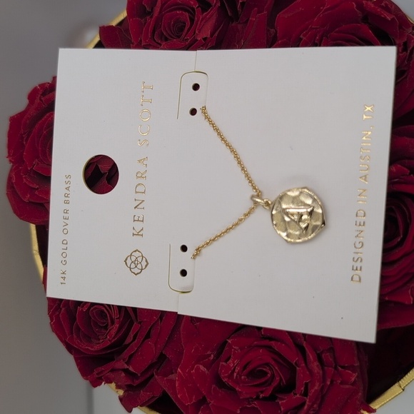 Kendra Scott "A" Initial Gold Minimalist Necklace Personalized Letter A Pendant - Picture 2 of 5